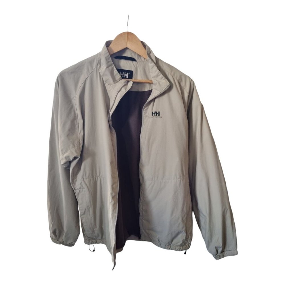 Helly Hansen Men's Size Large Beige Soft Shell Fleece Lined Full Zip Jacket - Picture 7 of 8